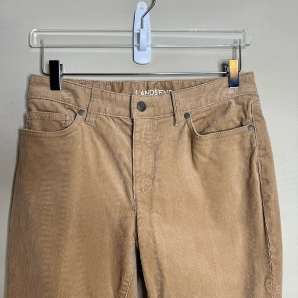 Lands’ end Mid Rise Slim Tan Khaki Cotton Blend Corduroy Pants - Picture 3 of 12